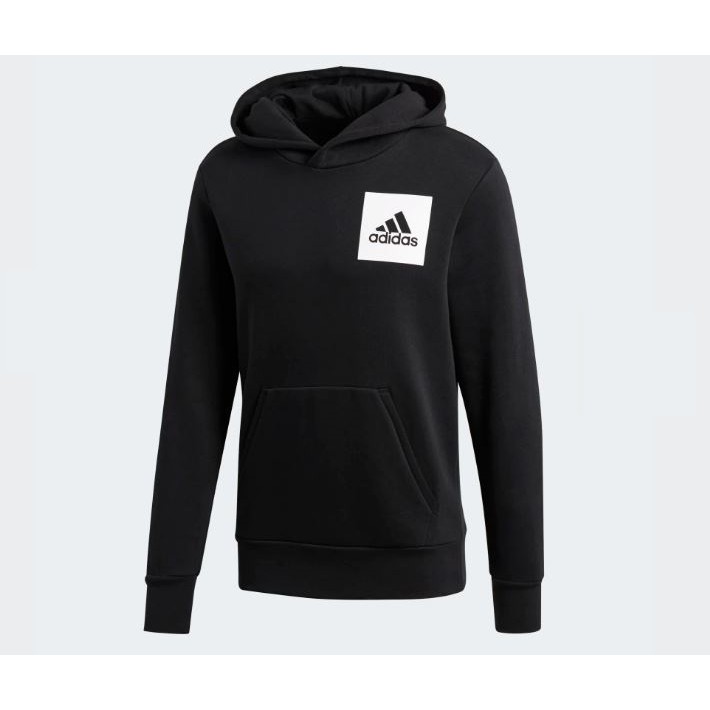 Adidas Essentials Logo Hoodie 男款黑色連帽長袖上衣-NO.S98769