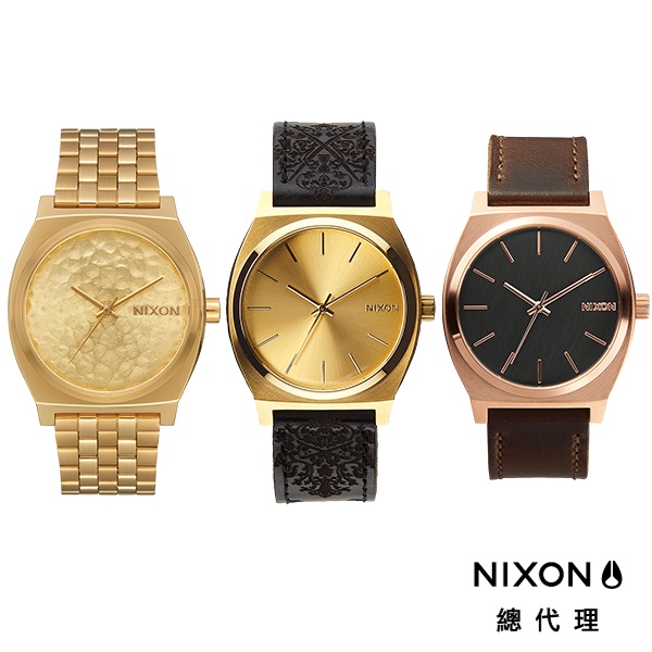NIXON TIME TELLER 金色 玫瑰金 極簡 小錶款 金錶 男錶 女錶 手錶 黑 皮錶帶 鋼錶帶 禮物首選