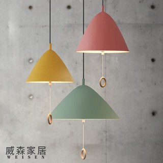 【威森家居】北歐 馬卡龍拉線吊燈 現貨實木鐵藝工業風現代簡約復古吸頂燈檯燈壁燈大廳客廳臥室燈具LED設計師L170909