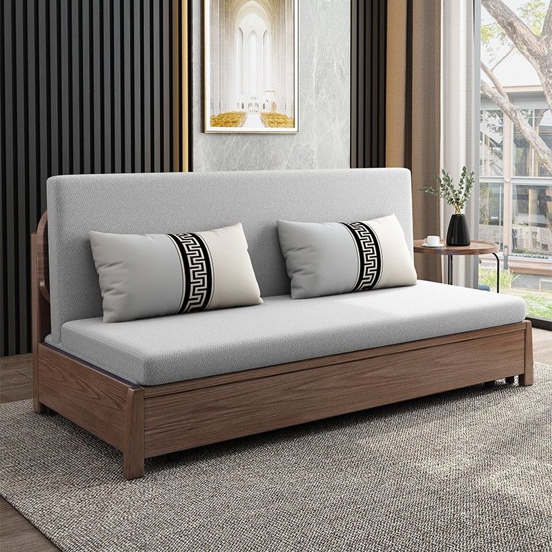 廠家直銷#實木沙發床二用可折疊新中式儲物客廳臥室小戶型家用三人布藝沙發