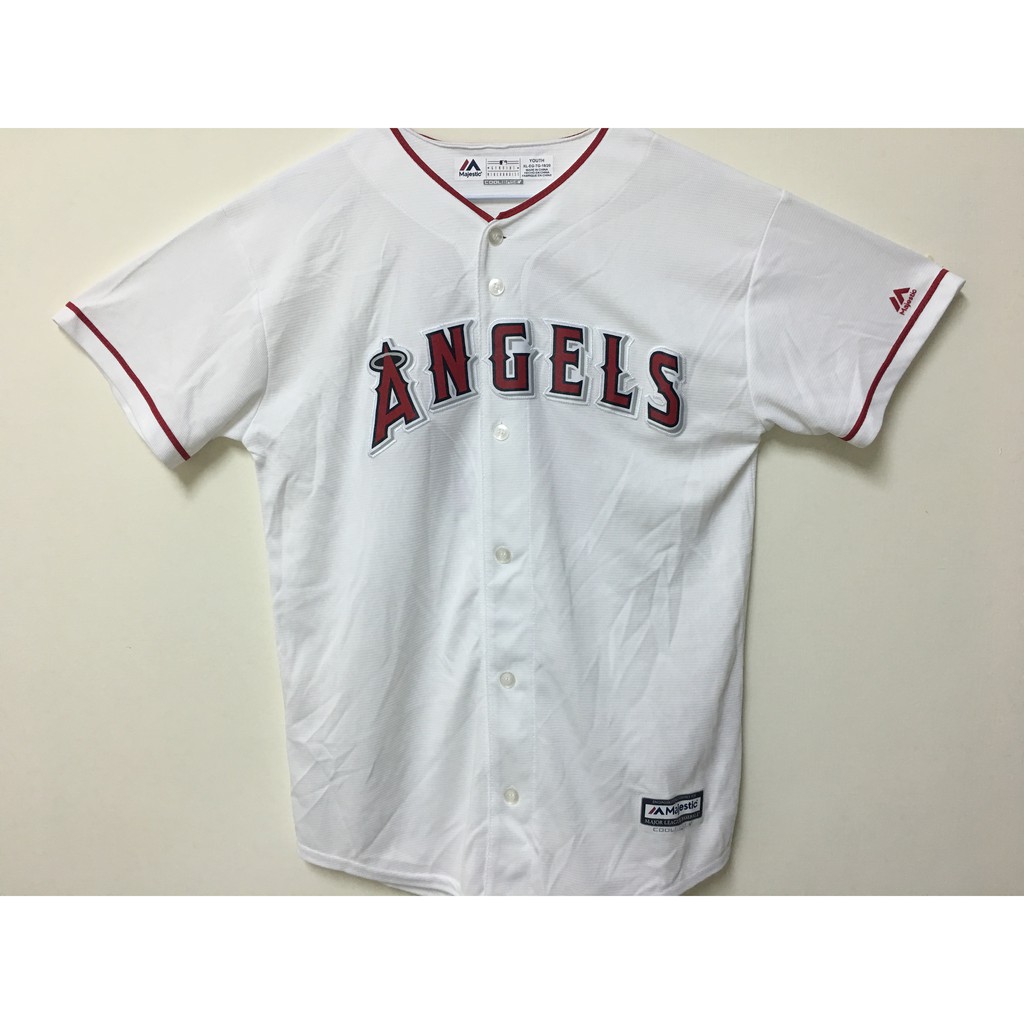 MLB 美國職棒大聯盟 洛杉磯天使隊 白色 棒球衣 青年版 Majestic Los Angeles Angels