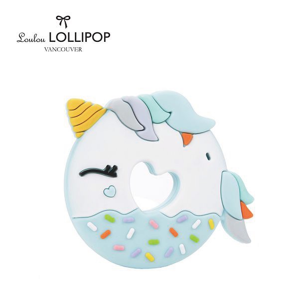 加拿大 Loulou lollipop 甜甜圈獨角獸固齒器-飛天藍【麗兒采家】