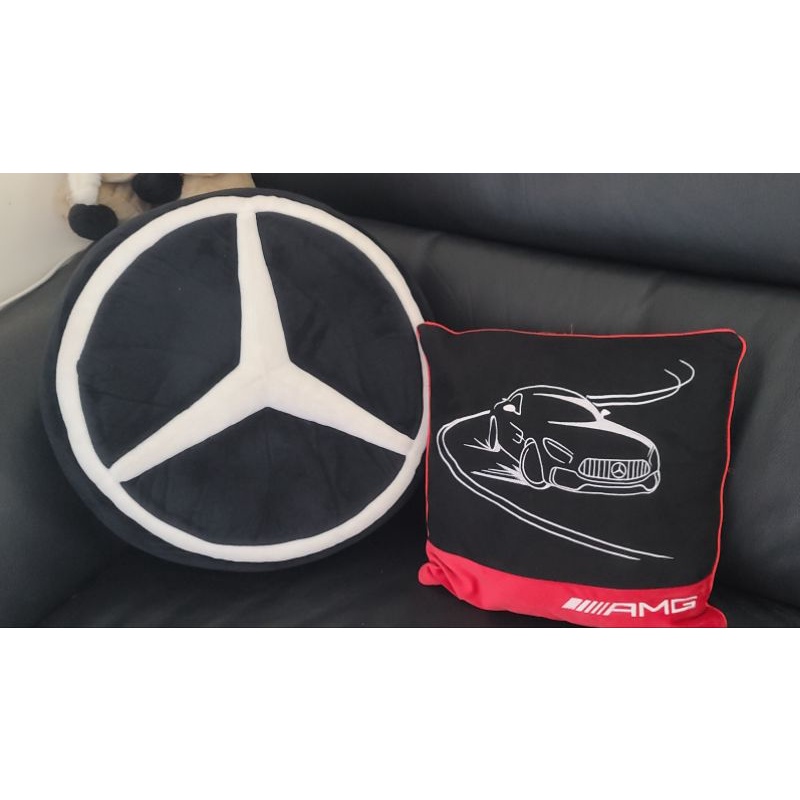 賓士原廠抱枕毯 Mercedes Logo AMG 抱枕毛毯