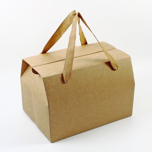 【 天愛包裝屋 】 1個-簡約-M型素牛皮無印手提紙盒、茶葉盒、糖果盒、蛋捲盒