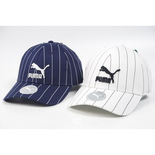 胖達）PUMA 流行系列 條紋 棒球帽 帽子 022554-09 藍 10 白