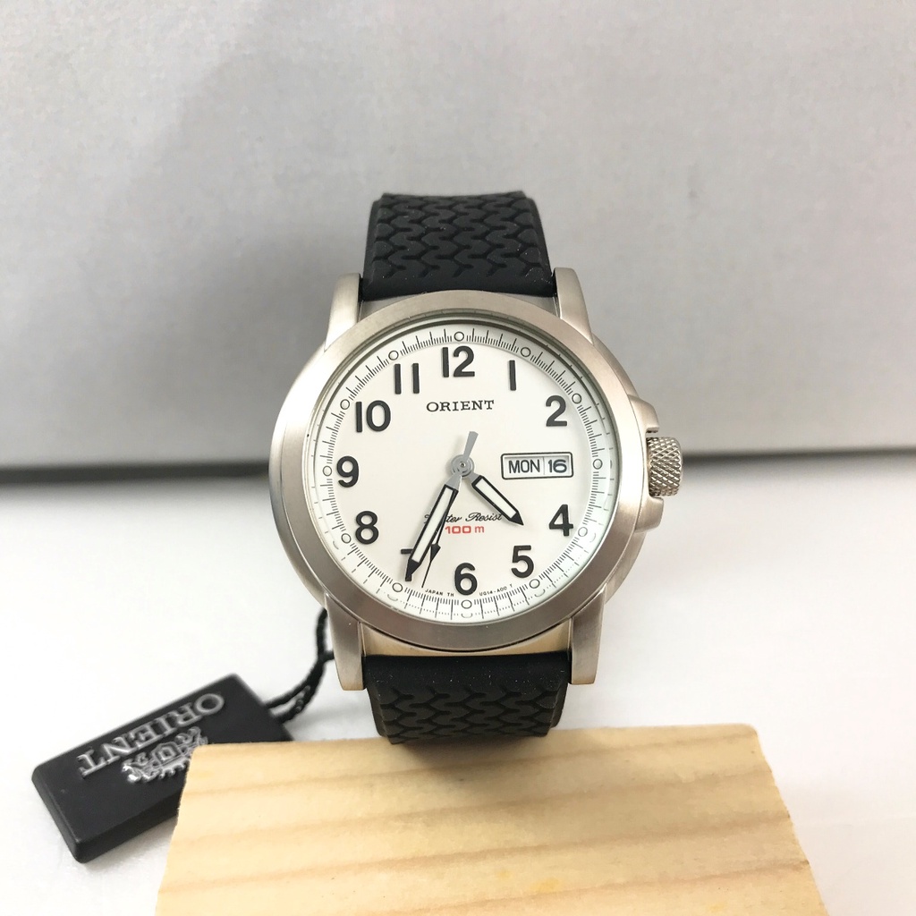 日本進口 東方錶 ORIENT  運動錶 輪胎紋 橡膠錶帶 鎖牙 龍頭 星期 日曆 CUG14SL  石英錶