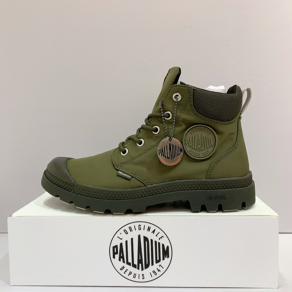 PALLADIUM PAMPA LITE+ CUFF WP 男女款 綠色 防水 輕量 雨靴 休閒靴 76259-309