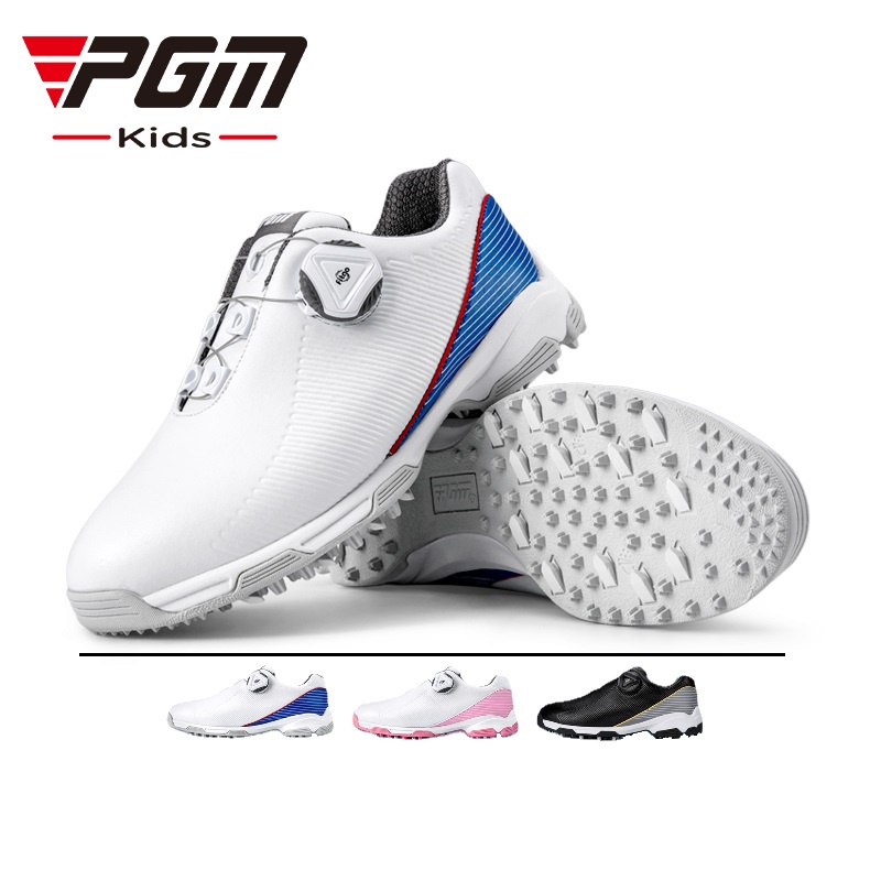 PGM GOLF 旋鈕鞋帶系列男孩女孩高爾夫兒童運動鞋防水防側滑