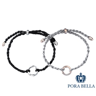 <Porabella>925純銀手鍊 環扣編織情侶手鏈 編織情人節禮物 情侶對鍊告白銀飾 Bracelets<一對販售>