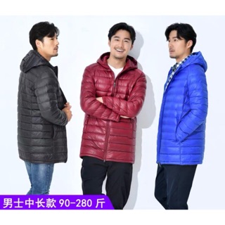 輕薄羽絨服中長款加肥加大碼超輕便白鴨絨外套