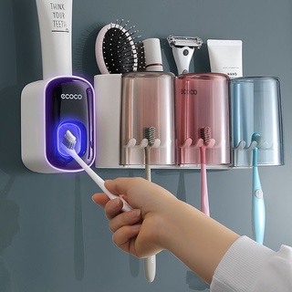 免運-牙刷架 牙刷置物櫃 擠牙膏器#全自動擠牙膏器神器壁掛式家用擠壓器套裝免打孔衛生間牙刷置物架