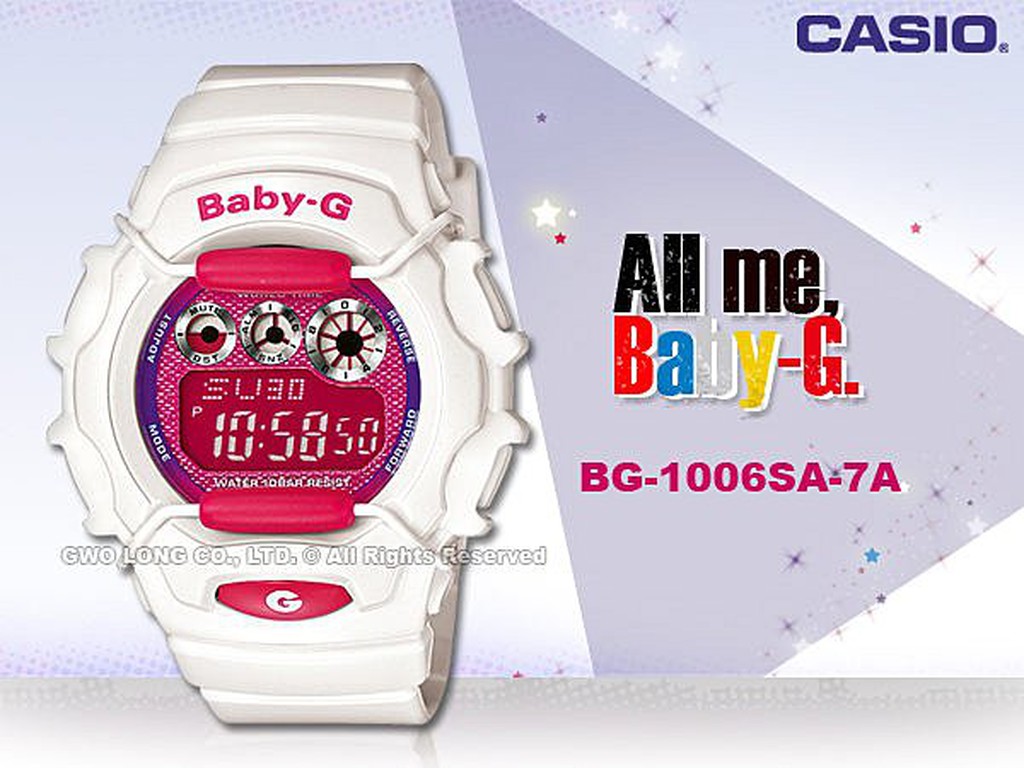 CASIO 卡西歐 國隆手錶專賣店 BABY-G BG-1006SA-7A 電子女錶 靚亮玩色 桃紅豔彩 BG-1006