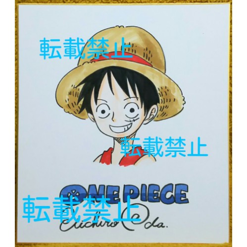 海賊專賣店 日本帶回 尾田榮一朗親筆簽名畫彩色簽名板獨一無二one Piece 海賊王航海王魯夫 蝦皮購物