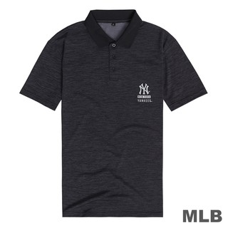 MLB 大聯盟 洋基隊印花透氣涼感短袖POLO衫 5830301-900 黑