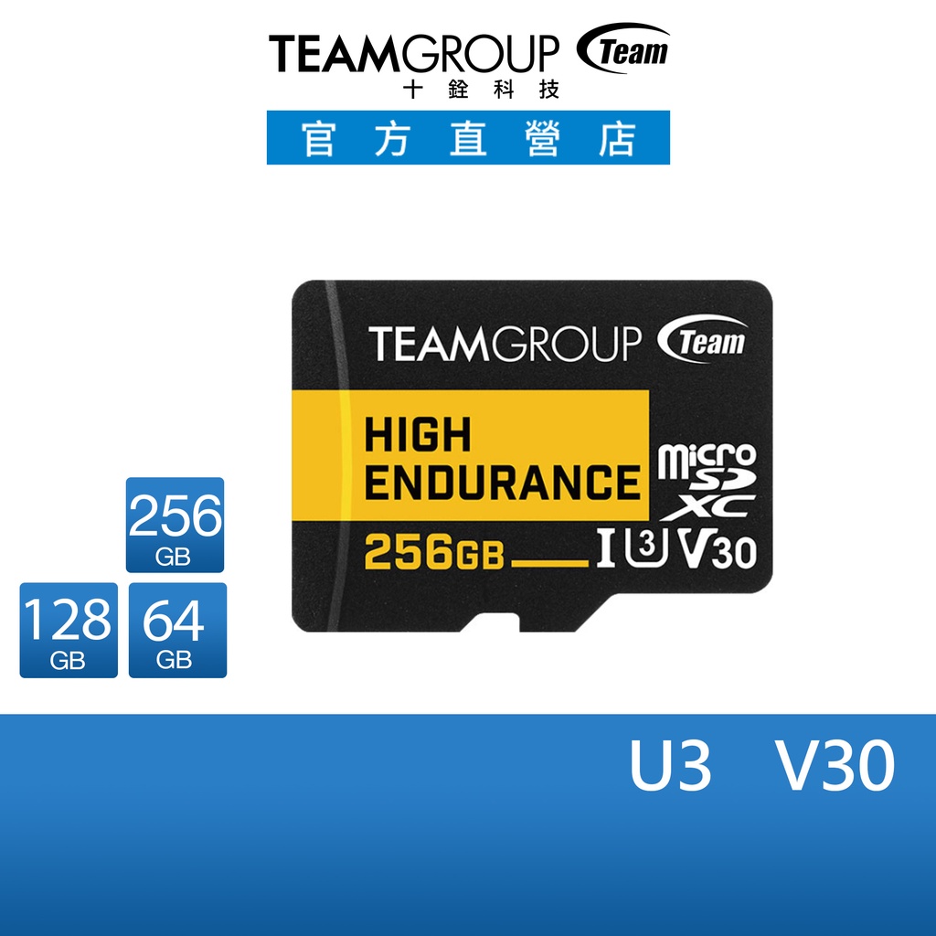 十銓 TEAM High Endurance UHS-I U3 V30 64G 128G 256G 4K 監控專用記憶卡
