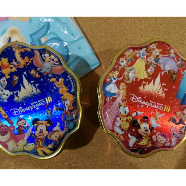 香港迪士尼 10週年紀念罐餅乾空罐(2個賣)