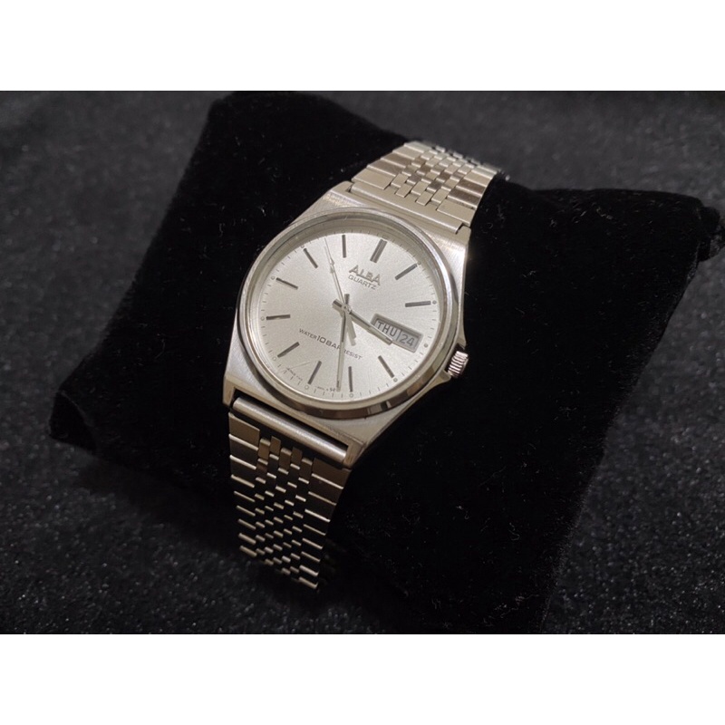ALBA 手錶 石英錶 石英表 古董錶 vintage 日期 星期 日誌 錶帶 錶殼 全原裝 daydate 雅柏 男錶