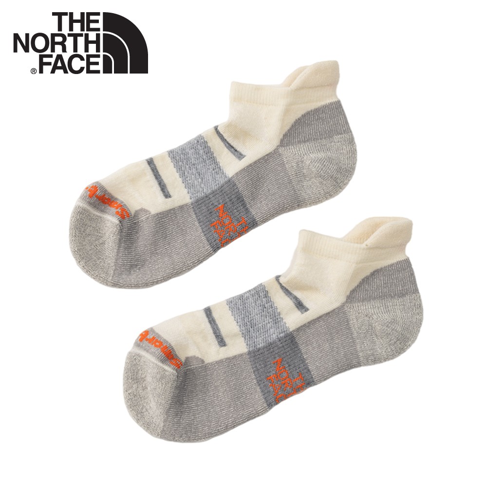【The North Face 運動羊毛跑步襪《米白/灰》】3CNN/美麗諾羊毛襪子/吸濕透氣/耐磨/短襪/襪/悠遊山水