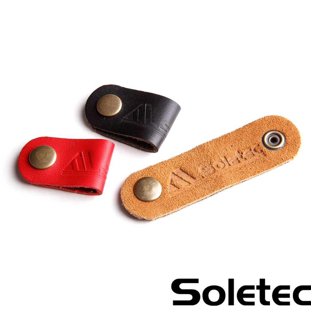 【Soletec超鐵】真皮配件捲線器 收納電源線材