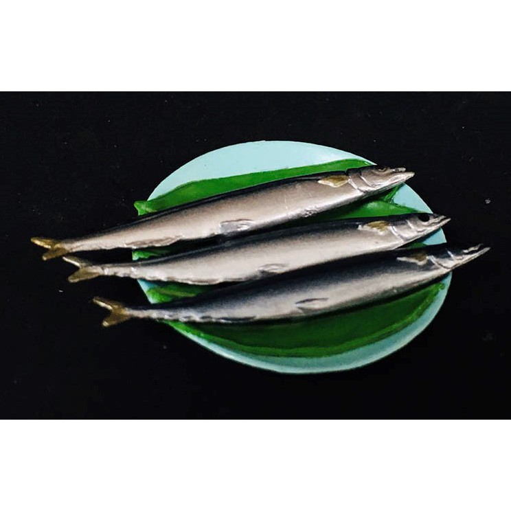 E 現狀品 ： RE-MENT THREE GRILLED FISH 三隻烤鯖魚 MACKEREL 盒玩　天富