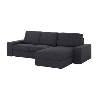 （‼️自取）IKEA KIVIK 三人座沙發附躺椅, hillared 碳黑色, 躺椅, 大沙發, 沙發床