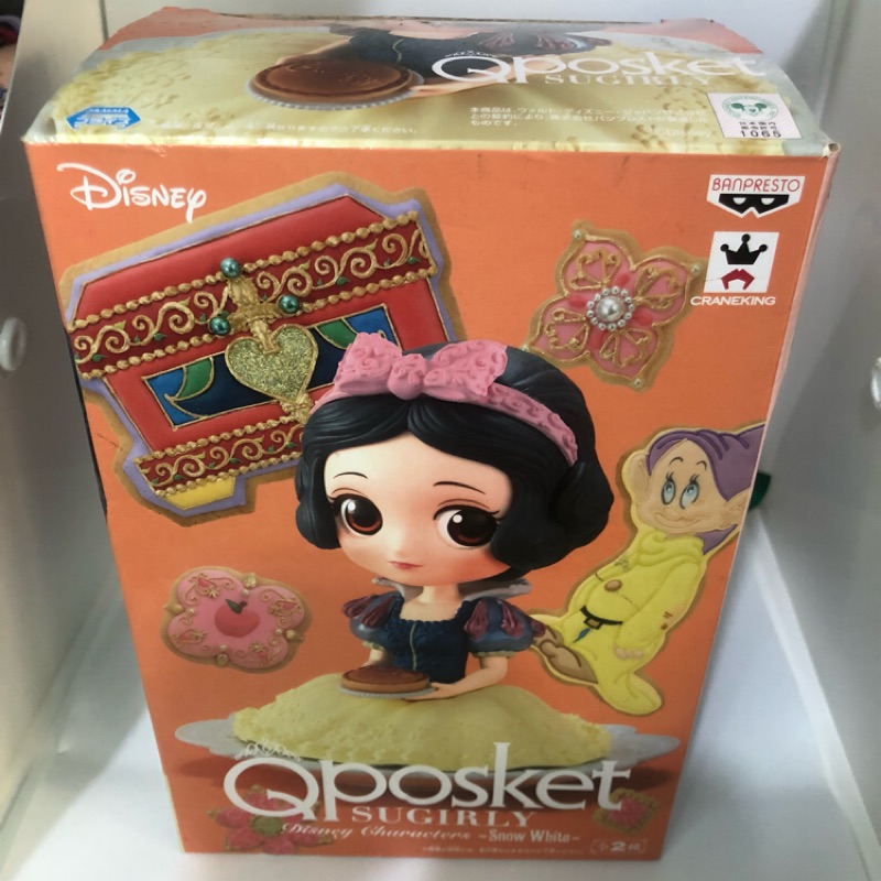 正版 迪士尼QPOSKET 公主下午茶系列 白雪公主 盒子有凹痕 故降價出售