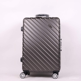 時尚鋁框ABS+PC小型24寸行李箱拉桿密碼深灰色商務旅行箱男女通用 WW23