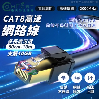 Cat.8 光纖網路線 分享器 數據機 Cat8 網路線 鍍金頭 高速網路線 機上盒 網路線 電競專用 康夫特生活