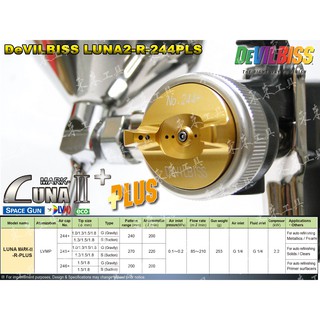日本 DeVilbiss LUNA mark2 R 244+ 重力式噴槍 LVMP 環保噴槍 日本製