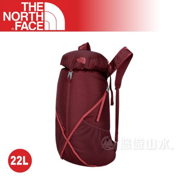 【The North Face 22L 輕量專業登山背包《暗紅/刺紅》】NF00CF05LDN/健行背包/登山/悠遊山水