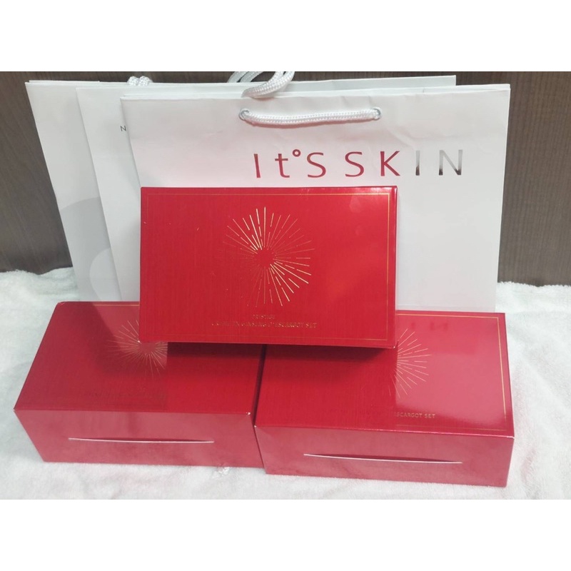 「官方正品+韓國空運」it's skin 紅蔘2X升級版 紅晶鑽蝸牛霜60ml+化妝水乳液 限量禮盒組（附提袋）超低價