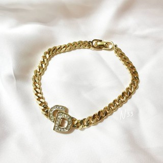 ❌SOLD OUT❌ 二手美品 九成新 Christian Dior 迪奧 粗鏈鑽飾CD手鍊﻿ Vintage