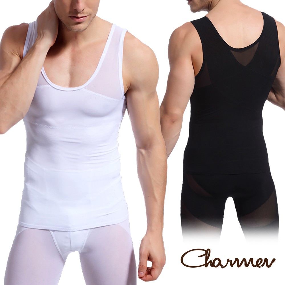 【Charmen】高機能強塑腰腹版背心 | 男性塑身衣 收腹挺背 男內著 (台灣24h出貨)