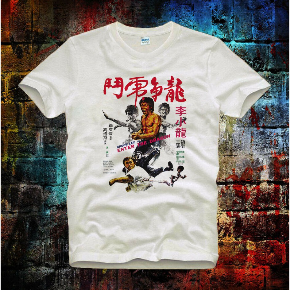 潮牌男圓領短袖t卹男李小龍enter The Dragon Bruce Lee 73電影純棉t Shirt 蝦皮購物