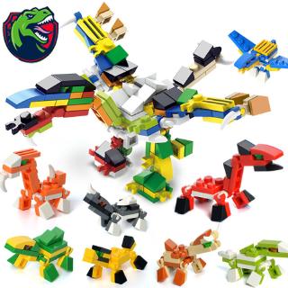 8 合 1 侏羅紀恐龍積木玩具套裝 DIY 組裝恐龍磚兒童益智玩具