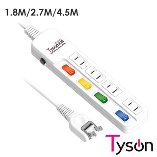 Tyson太順電業 2孔4切4座 延長線 轉向插頭台灣製MIT最新安規安全延長線 過載斷電 延長線 現貨 廠商直送