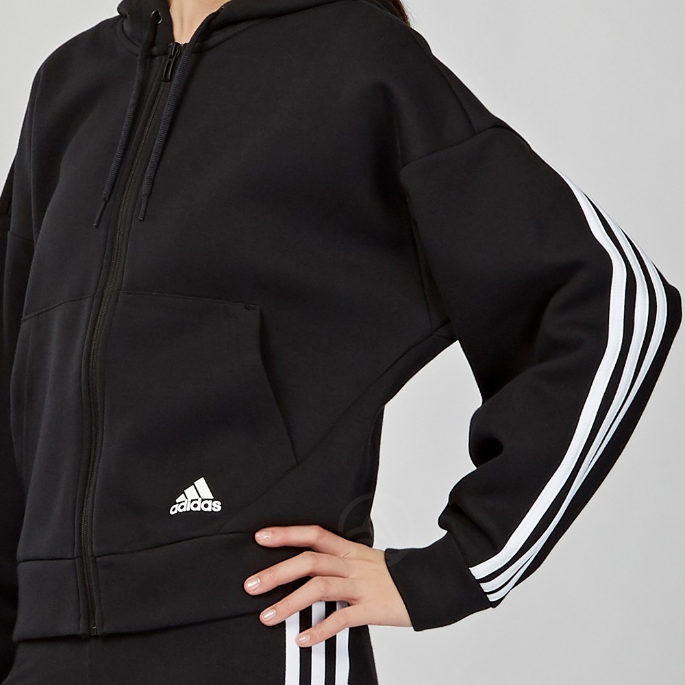 Adidas Essentials 女款黑色運動連帽長袖外套DX7970 | 蝦皮購物