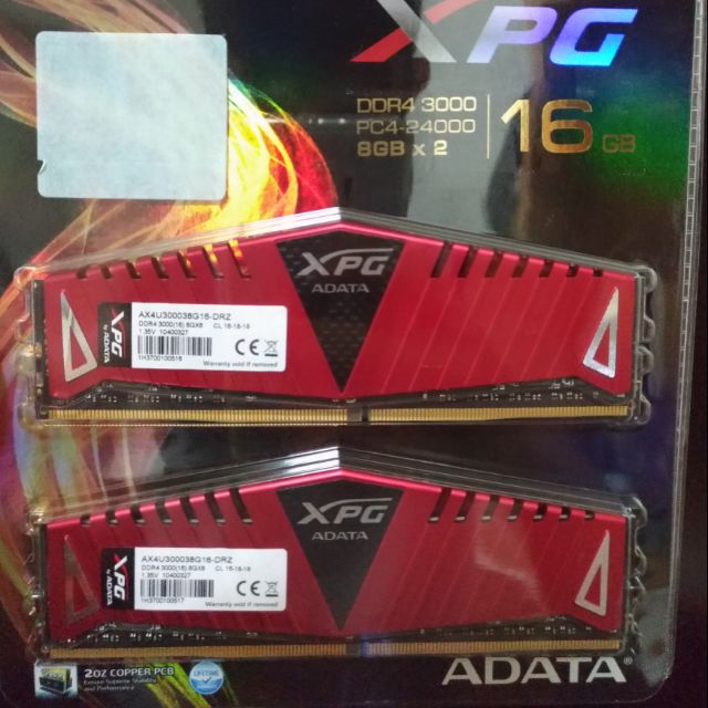 威剛 ADATA XPG Z1 DDR4 3000 16G(8G*2)超頻雙通道