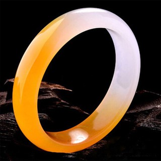 天然金絲玉手鐲56-64毫米半白半黃女款時尚精品手環