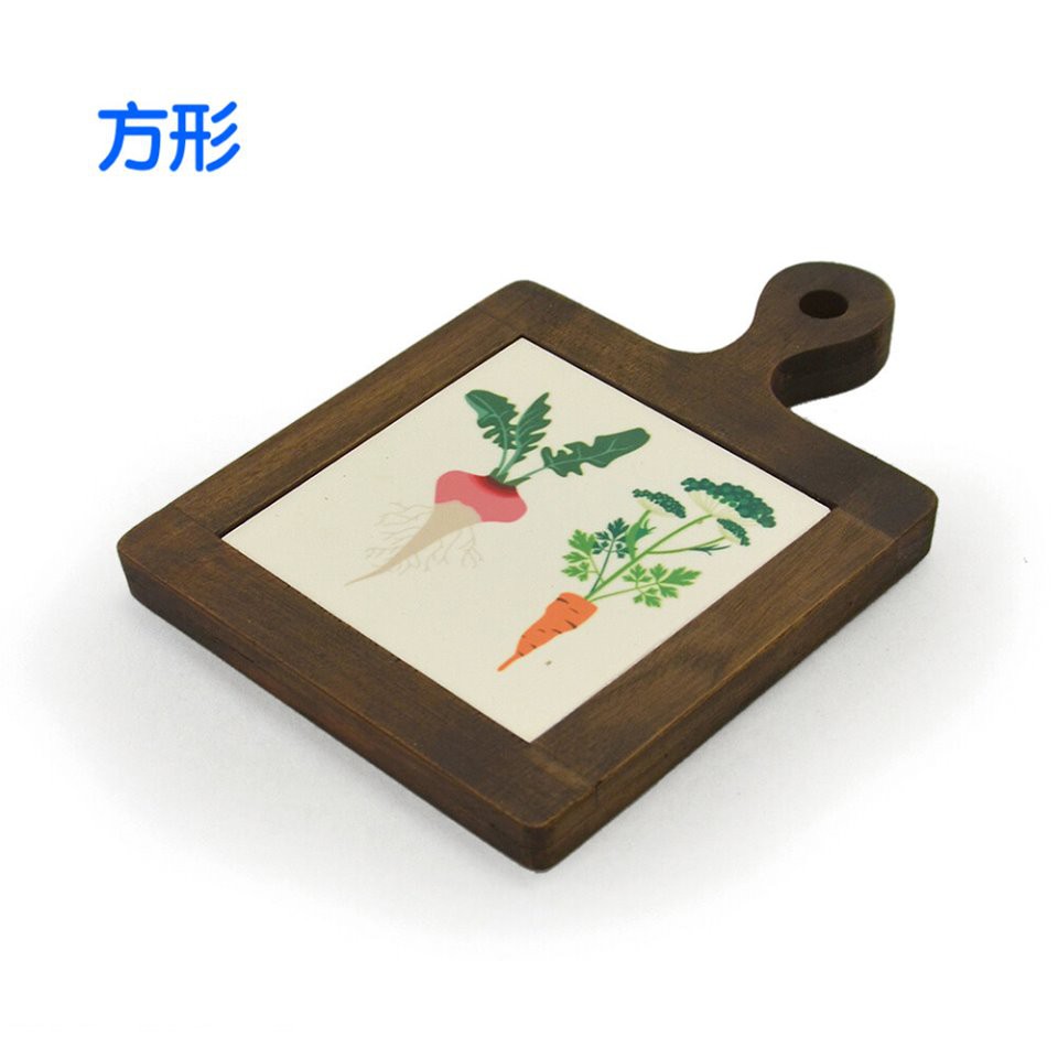 《齊洛瓦鄉村風雜貨》日本zakka雜貨 AZIAZI 2019新品 木質磁磚手持托盤 隔熱墊