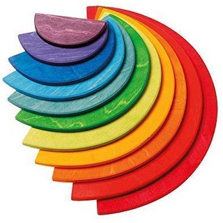 [全新現貨]德國 Grimm's 半圓形板 彩虹色 彩虹積木 彩虹板 搭配彩虹彎板 grimms rainbow