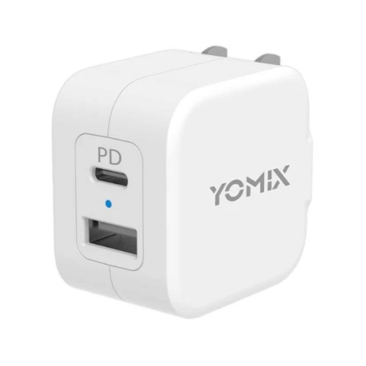 YOMIX 優迷 USB+Type-C USB-C 雙孔 PD / QC3.0 20W  快充 插腳可折疊充電器 充電頭