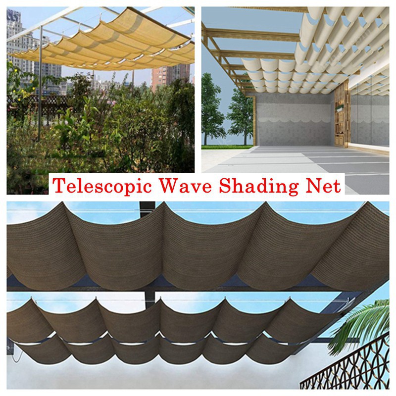 伸縮波遮陽網 HDPE 防紫外線遮陽網家用露台陽台隱私安全圍欄網天篷陰影 1/1.2M 寬