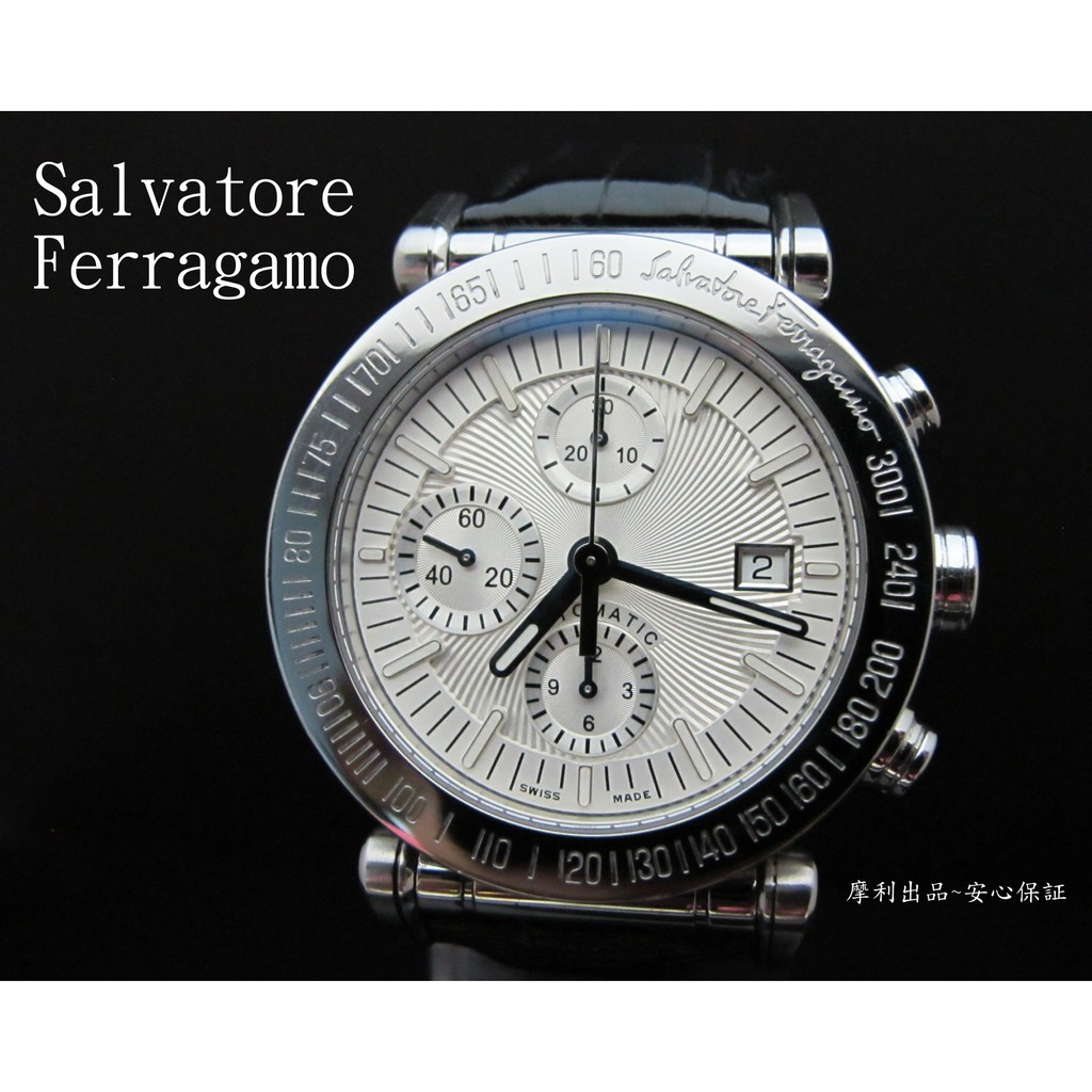 【摩利精品】 SALVATORE FERRAGAMO 自動計時錶 *真品* 低價特賣中