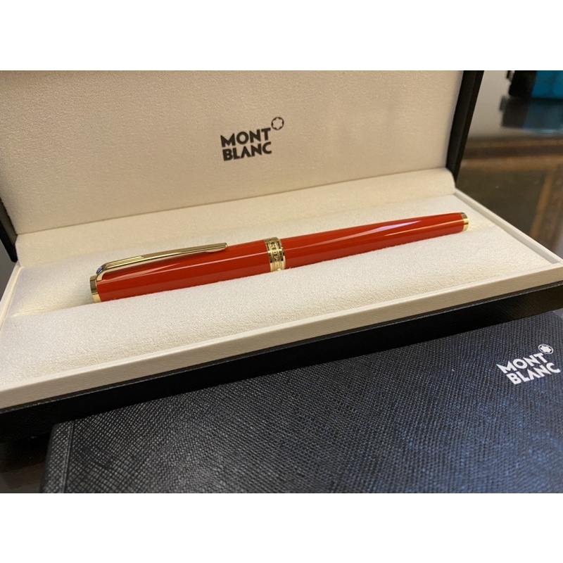 （全新已拆封）萬寶龍MontBlanc PIX系列鉑金夾圓珠原子筆(珊瑚紅)（黑色筆芯）