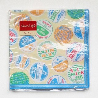 Aimez le style 德製餐巾紙 10入 / 牛奶瓶蓋-藍 (00071)