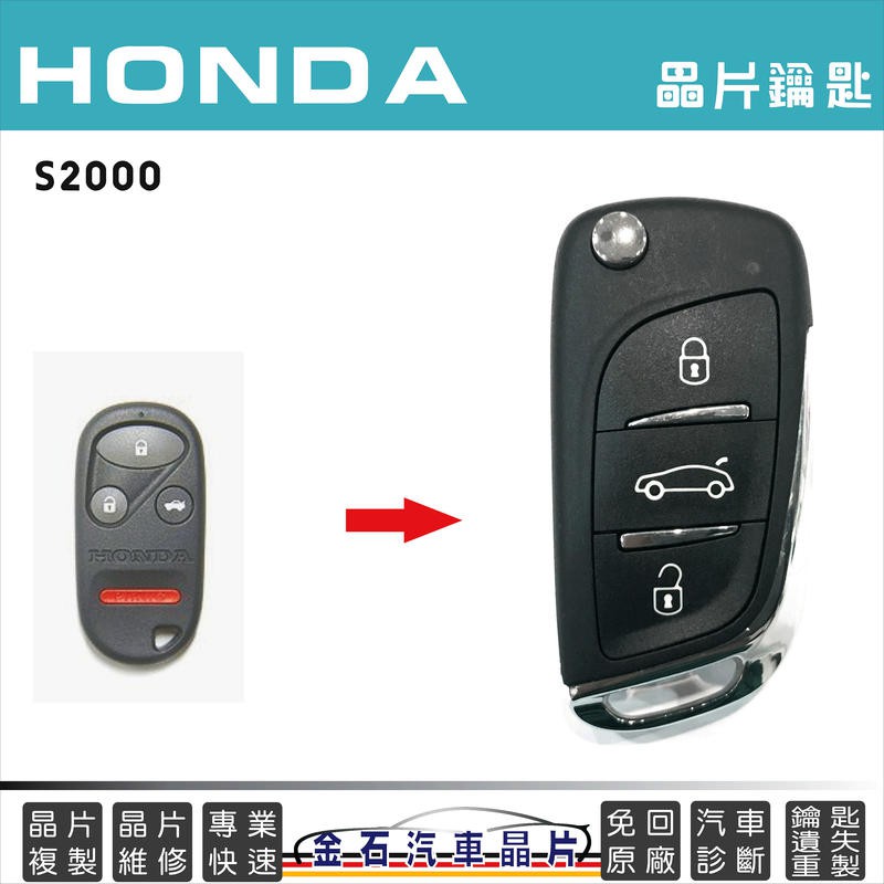 HONDA 本田 S2000 鎖匙複製 汽車遙控 拷貝鑰匙 打鑰匙 鑰匙掉了不見 摺疊鑰匙
