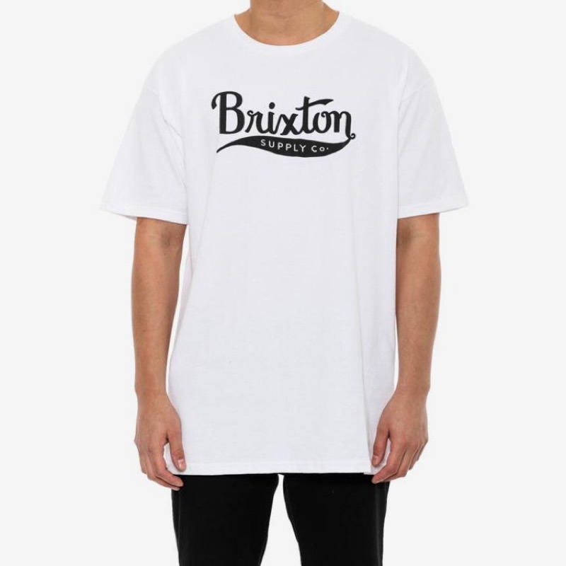 全新 現貨 Brixton Gomez 短tee 騎士 復古 滑板 白