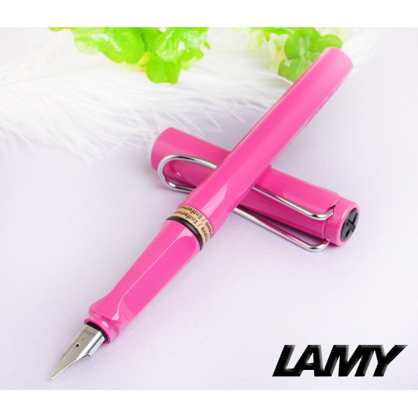 限量色款 數量有限＊LAMY SAFARI狩獵系列 桃紅鋼筆 附贈吸墨器＊筆頭是新款黑色十字