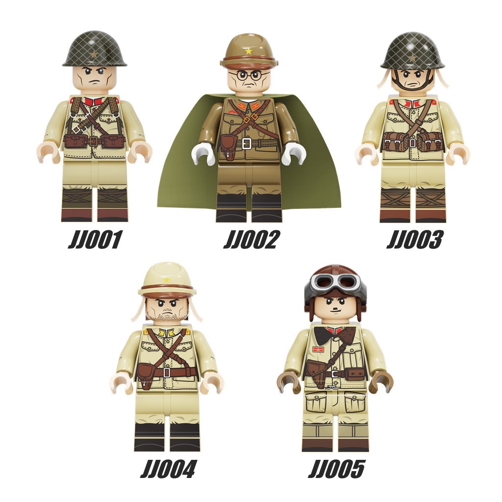 台灣現貨 日本士兵 日軍 JJ001 刺槍 鋼盔 士兵 指揮官 軍事二戰 第三方人偶 兼容積木